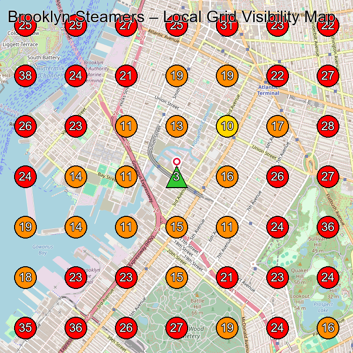 Brooklyn Steamers GeoGrid visibility map for Carpet Cleaning Service in Brooklyn